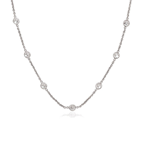 14K White Gold CZ By the Yard Long Links