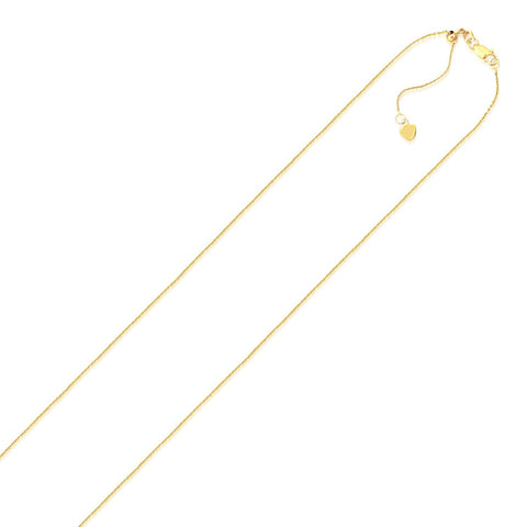 0.90mm 14K Yellow Gold Adjustable Cable Chain