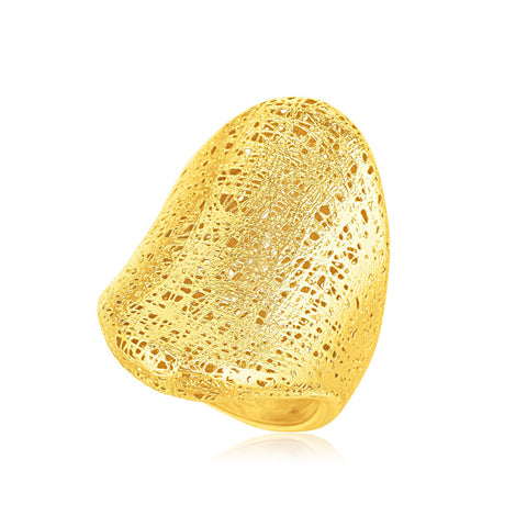 Italian Design 14K Yellow Gold Woven Bold Ring