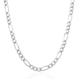 6.0mm 14K White Gold Solid Figaro Chain