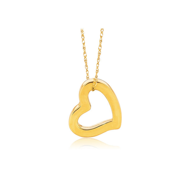 14K Yellow Gold Heart Pendant