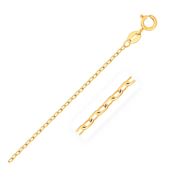 1.3mm 14K Yellow Gold Faceted Cable Link Chain