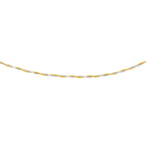 14K Two-Tone Gold Braided Design Double Strand Mirror Spring Necklace