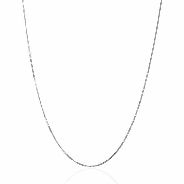1.0mm 14K White Gold Gourmette Chain
