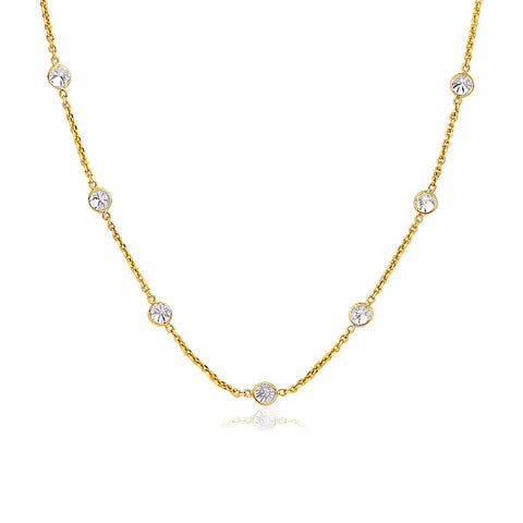 14K Yellow Gold CZ By the Yard Long Links