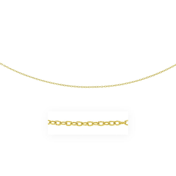 2.5mm 14K Yellow Gold Pendant Chain with Textured Links