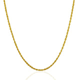 2.0mm 10K Yellow Gold Solid Diamond Cut Rope Chain