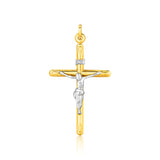 14K Two Tone Gold Cross Pendant