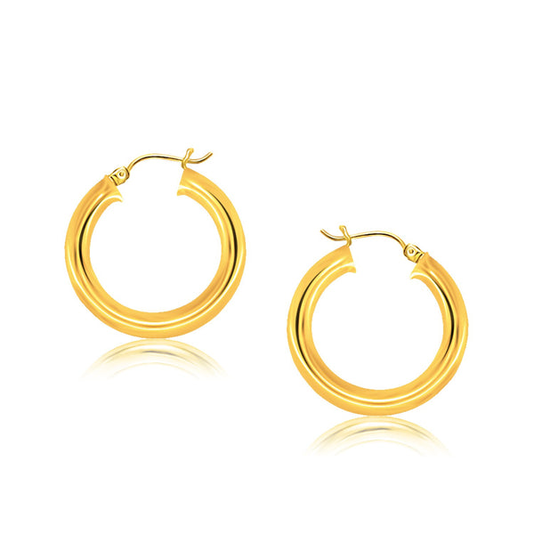 14K Yellow Gold Polished Hoop Earrings (30 mm)