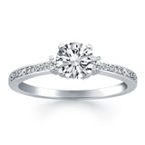 14K White Gold Diamond Accent Engagement Ring