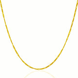 1.3mm 14K Yellow Gold Solid Figaro Chain
