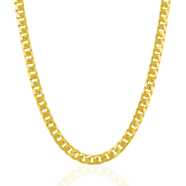 5.8mm 14K Yellow Gold Solid Miami Cuban Chain
