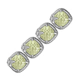 Sterling Silver Bracelet with Multi Gemstone Fleur De Lis Design