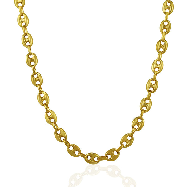 6.9mm 14K Yellow Gold Puffed Mariner Link Chain