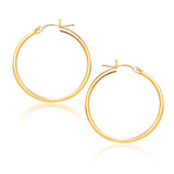 14K Yellow Gold Polished Hoop Earrings (25 mm)