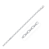3.2mm 14K White Gold Oval Rolo Bracelet