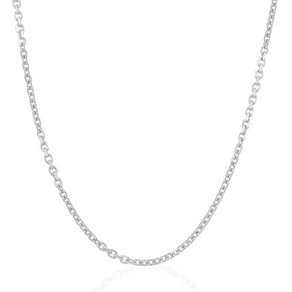 3.1mm 14K White Gold Cable Link Chain