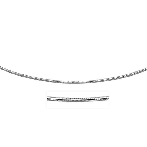 14K White Gold Necklace in a Round Omega Chain Style