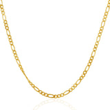 2.8mm 14K Yellow Gold Solid Figaro Chain