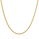 2.0mm 14K Yellow Gold Solid Rope Chain