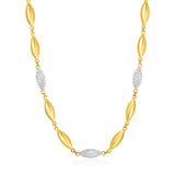14K Yellow Gold and Diamond Marquise Motif Necklace (1/5 ct. tw.)