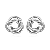 Polished Open Love Knot Earrings in Sterling Silver