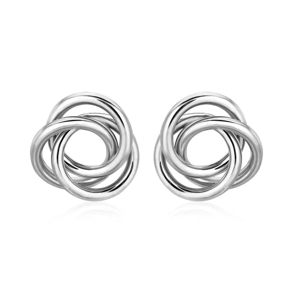 Polished Open Love Knot Earrings in Sterling Silver