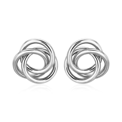 Polished Open Love Knot Earrings in Sterling Silver
