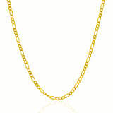 3.0mm 10K Yellow Gold Solid Figaro Chain
