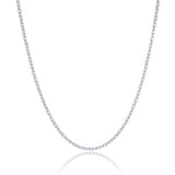 1.5mm Sterling Silver Rhodium Plated Cable Chain
