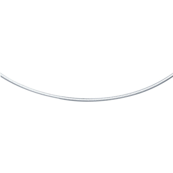 14K White Gold Classic Omega Style Chain (2 mm)