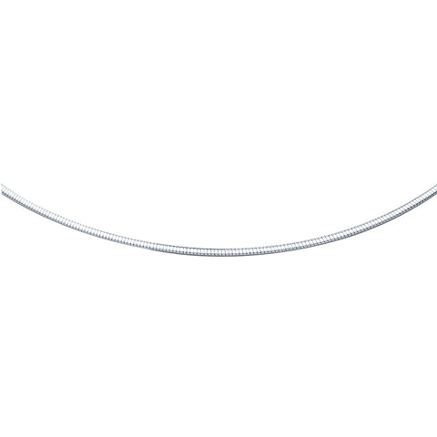 14K White Gold Classic Omega Style Chain (2 mm)