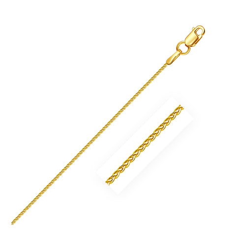 1.0mm 14K Yellow Gold Round Wheat Chain