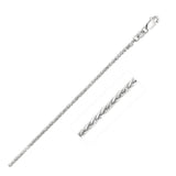 14K White Gold 1.8mm Square Wheat Chain