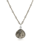 Sterling Silver Wide Teardrop Rutilated Quartz Pendant