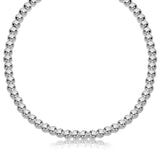 Sterling Silver Polished Bead Necklace with Rhodium Plating (6mm)