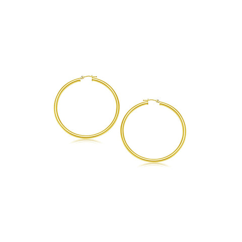 14K Yellow Gold Polished Hoop Earrings (15 mm)