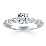 14K White Gold Fancy Shaped Diamond Engagement Ring