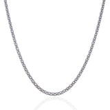 Rhodium Plated 2.5mm Sterling Silver Popcorn Style Chain