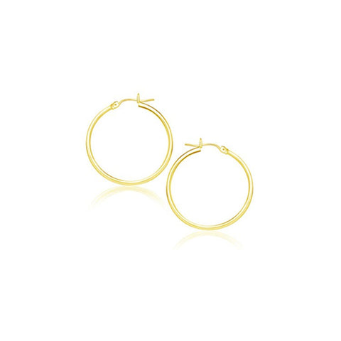 14K Yellow Gold Polished Hoop Earrings (20 mm)
