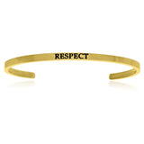 Yellow Stainless Steel Respect Cuff Bracelet