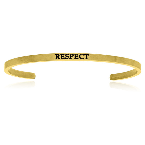 Yellow Stainless Steel Respect Cuff Bracelet