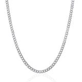 3.6mm 14K White Gold Solid Curb Chain