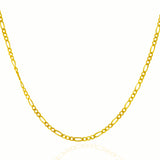 1.9mm 10K Yellow Gold Solid Figaro Chain