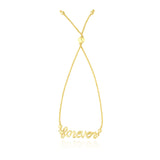 14K Yellow Gold FOREVER Ajustable Lariat Design Bracelet