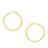 14K Yellow Gold Polished Hoop Earrings (30 mm)