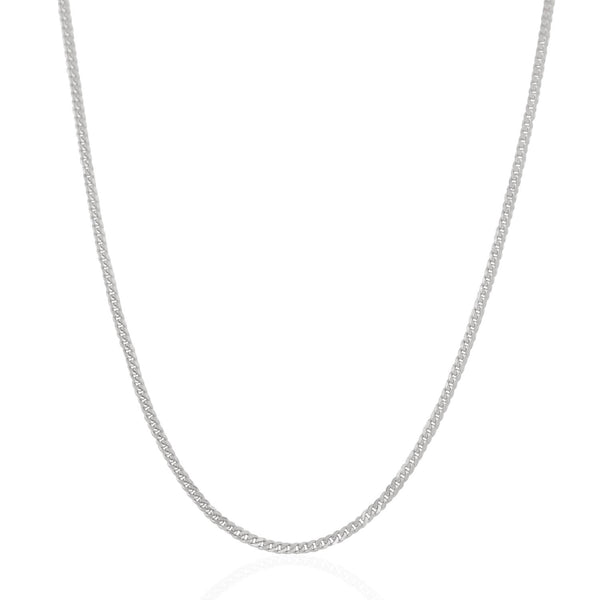 2.0mm 14K White Gold Gourmette Chain