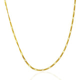 1.9mm 14K Yellow Gold Solid Figaro Chain