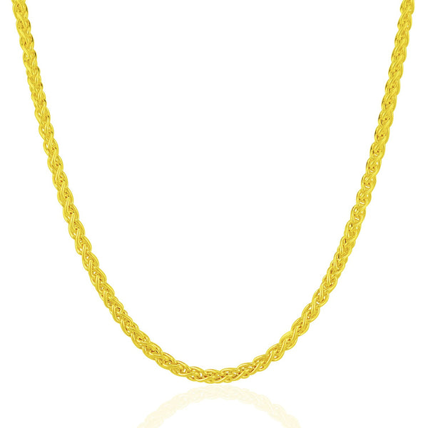 14K Yellow Gold 3.3mm Light Weight Wheat Chain