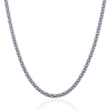 Rhodium Plated 3.5mm Sterling Silver Popcorn Style Chain